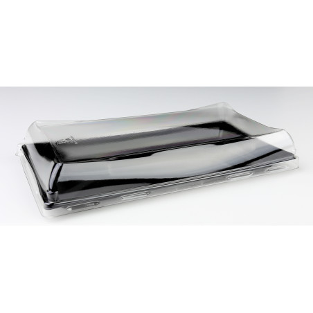 Plastic Platter Black with Lid 12x16cm (50 Units) 