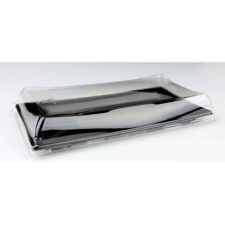 Plastic Platter Black with Lid 12x16cm (50 Units) 