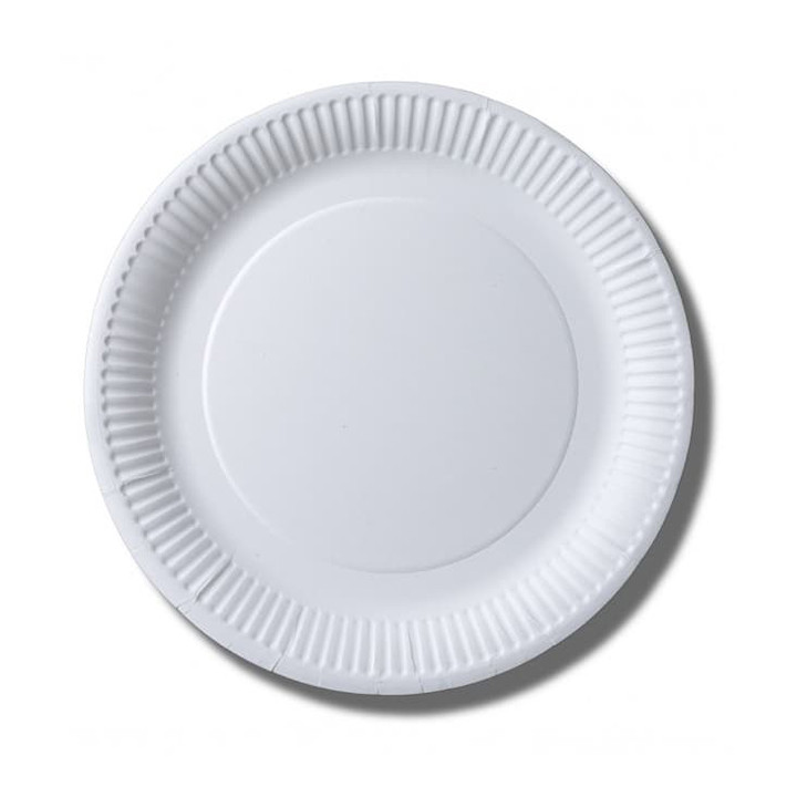 Paper Plate Biocoated White 23cm (100 Units)  