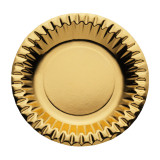 Paper Plate Round Shape "Party" Gold Ø18cm (10 Units) 