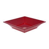 Plastic Plate Deep Square shape Burgundy 17 cm (25 Units) 