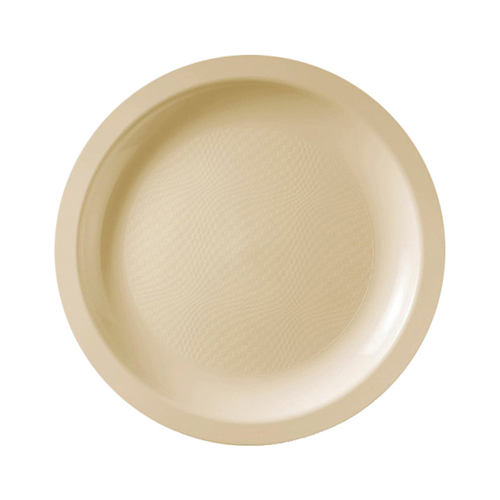 Plastic Plate Flat Cream "Round" PP Ø18,5 cm (600 Units)