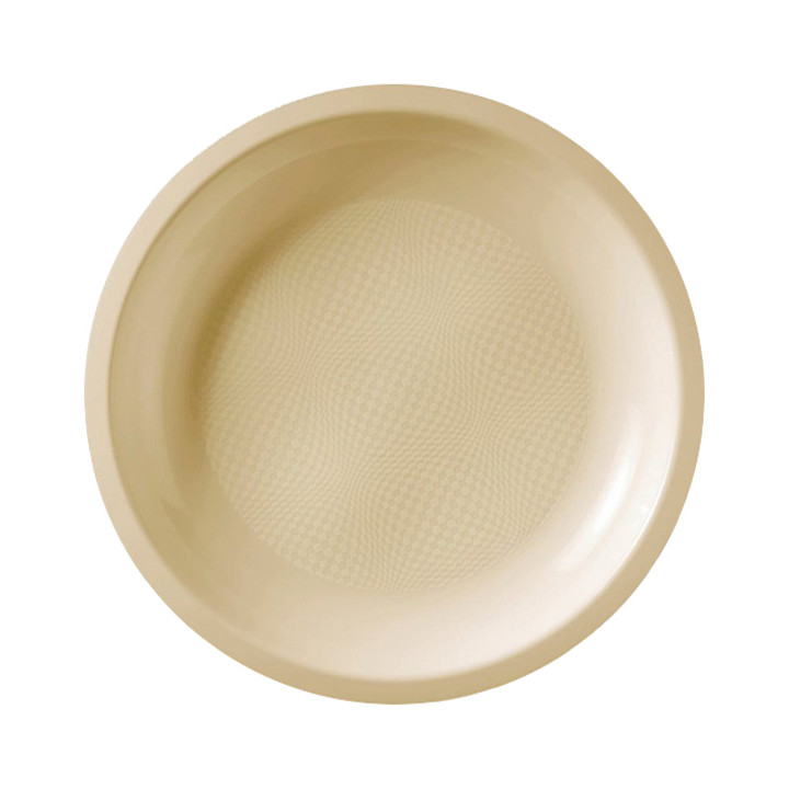 Plastic Plate Flat Cream "Round" PP Ø22 cm (50 Units) 