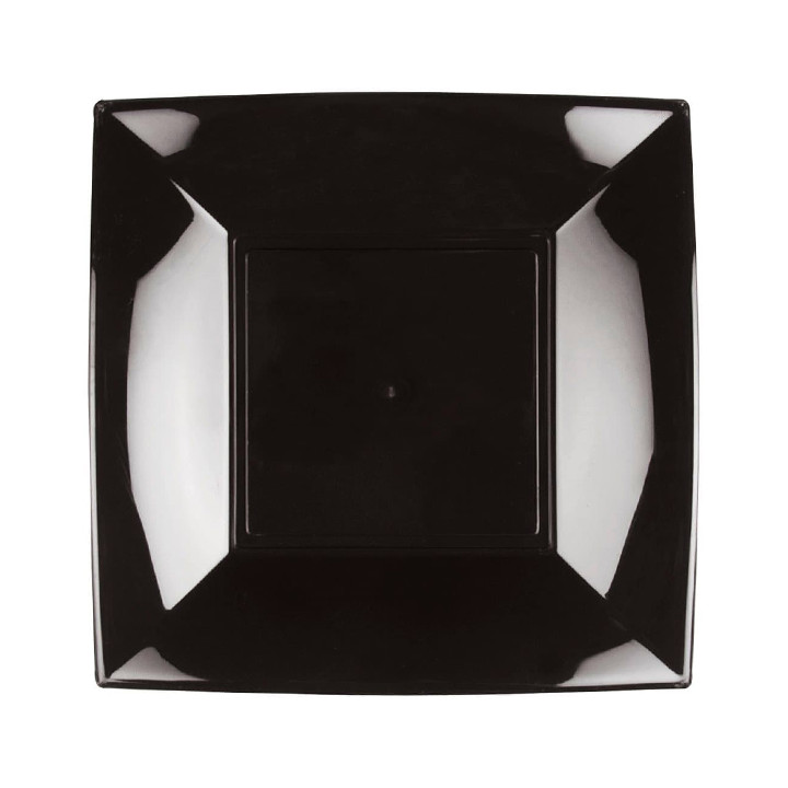 Plastic Plate Flat Black "Nice" PP 18 cm (300 Units)