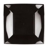 Plastic Plate Deep Black "Nice" PP 18 cm (25 Units) 