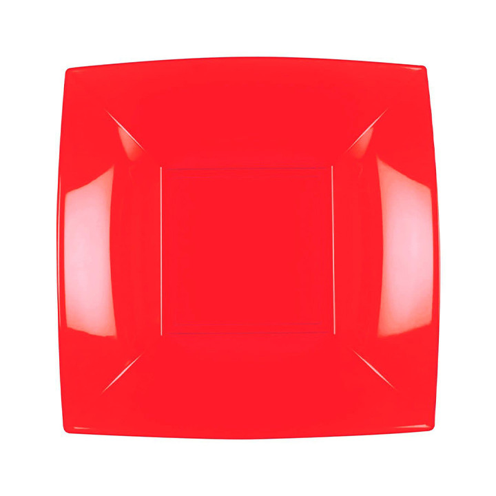Plastic Plate Deep Red "Nice" PP 18 cm (300 Units)