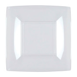 Plastic Plate Flat Clear "Nice" PS 18 cm (25 Units) 
