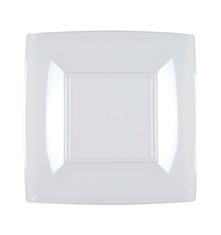Plastic Plate Flat Clear "Nice" PS 18 cm (25 Units) 