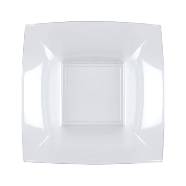 Plastic Plate Deep Clear "Nice" PS 18 cm (300 Units)