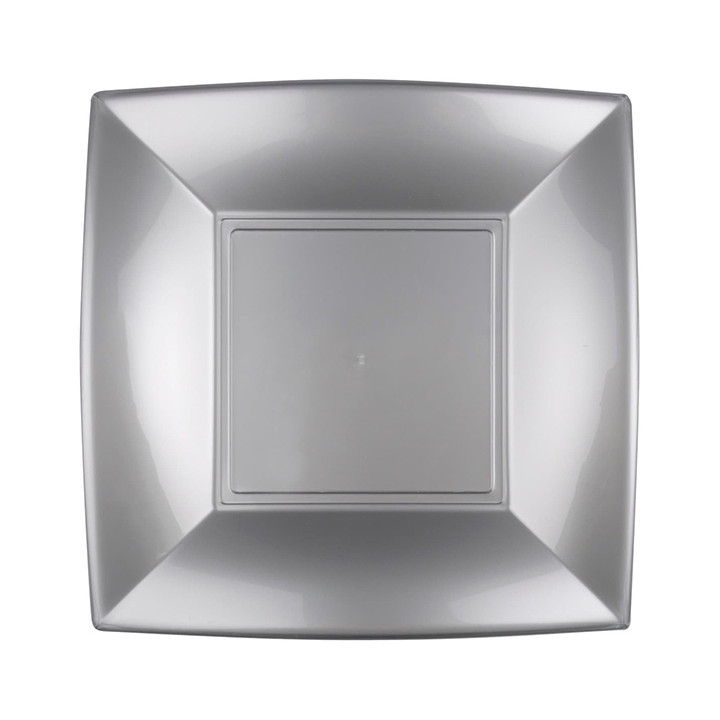 Plastic Plate Flat Grey "Nice" PP 23 cm (300 Units)