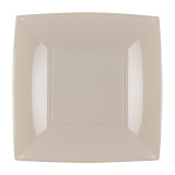 Plastic Plate Flat Beige "Nice" PP 18 cm (25 Units) 