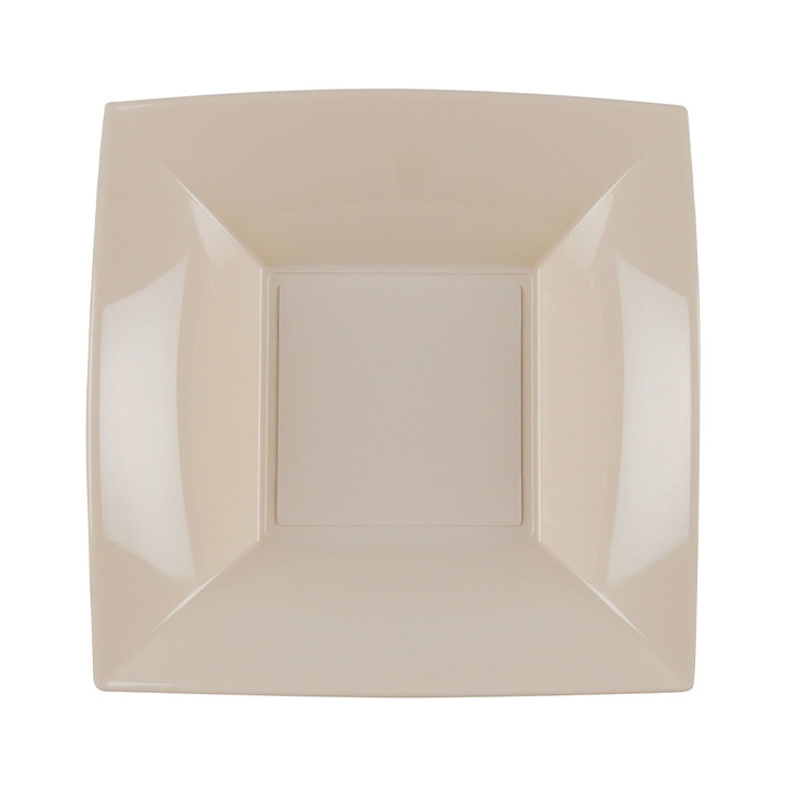 Plastic Plate Deep Beige "Nice" PP 18 cm (300 Units)