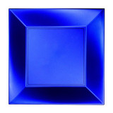 Plastic Plate Flat Blue "Nice" Pearl PP 23 cm (25 Units)