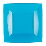 Plastic Plate Flat Turquoise "Nice" PP 23 cm (25 Units) 