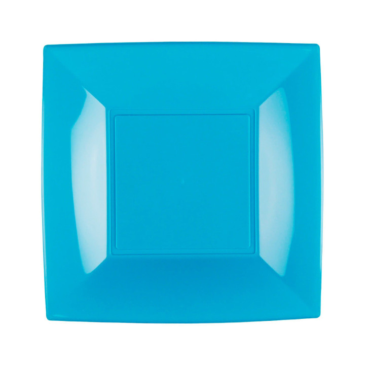 Plastic Plate Flat Turquoise "Nice" PP 23 cm (300 Units)