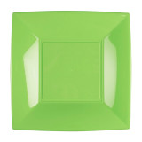 Plastic Plate Flat Lime Green "Nice" PP 23 cm (25 Units) 