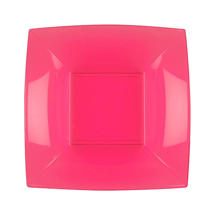 Plastic Plate Deep Fuchsia "Nice" PP 18 cm (300 Units)