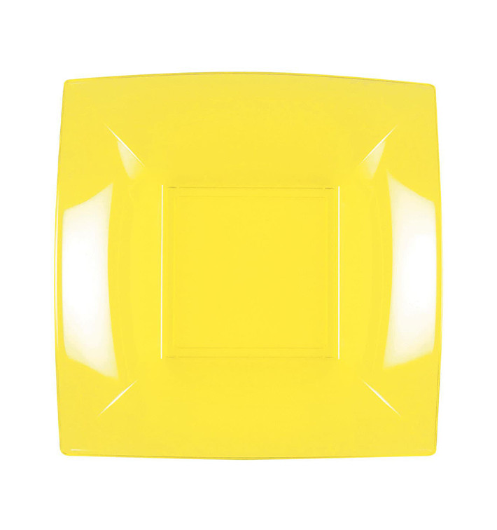 Plastic Plate Deep Yellow "Nice" PP 18 cm (300 Units)