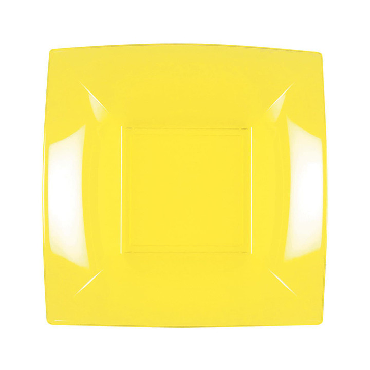 Plastic Plate Deep Yellow "Nice" PP 18 cm (300 Units)