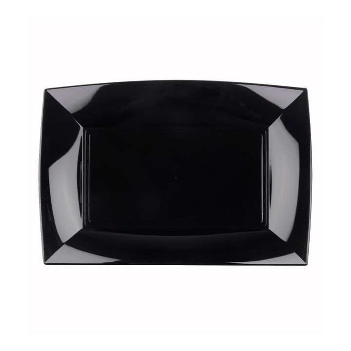 Plastic Tray Microwavable Black "Nice" 28x19cm (12 Units) 