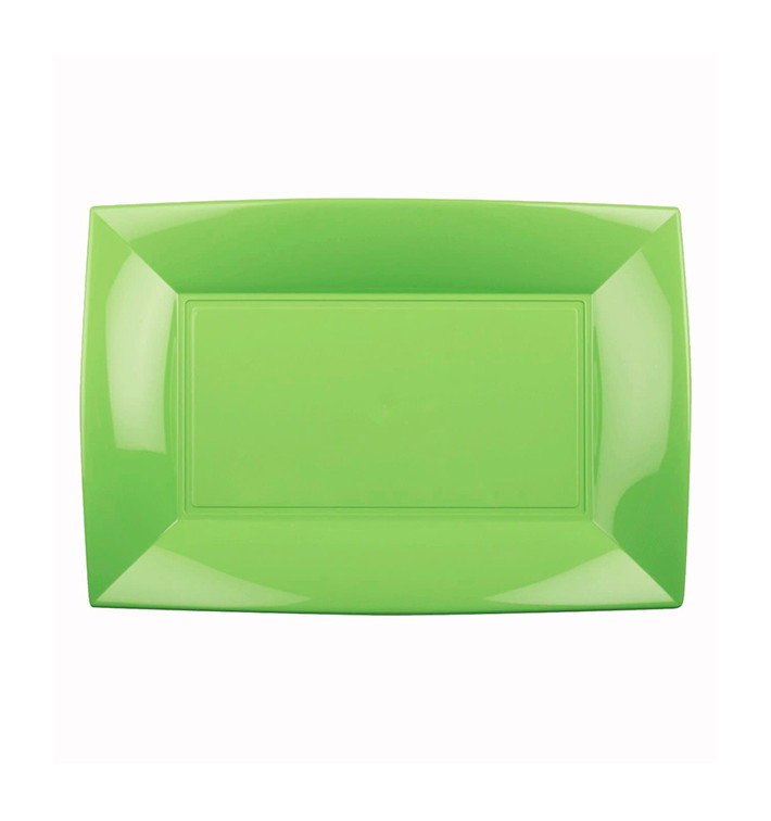 Plastic Tray Microwavable Lime Green "Nice" 28x19cm (12 Units) 