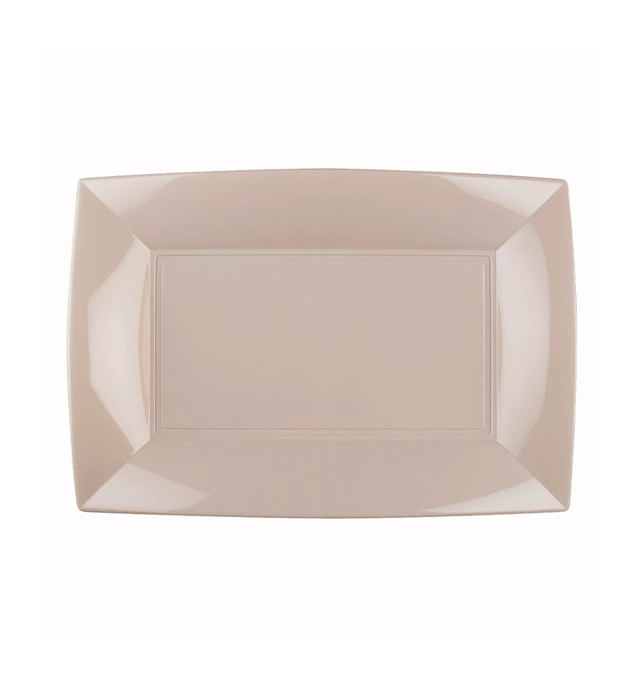 Plastic Tray Microwavable Beige "Nice" 28x19cm (12 Units) 