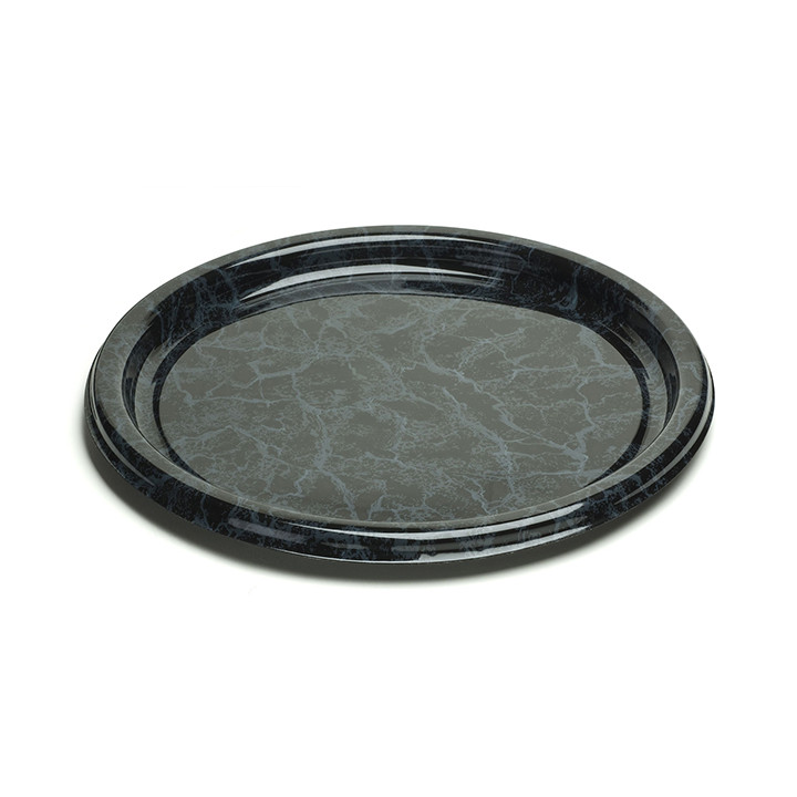 Plastic Tray Round Shape Marble 46 cm (50 Uds)