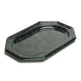 Plastic Platter Octogonal Shape Marble 46x30 cm (5 Units) 