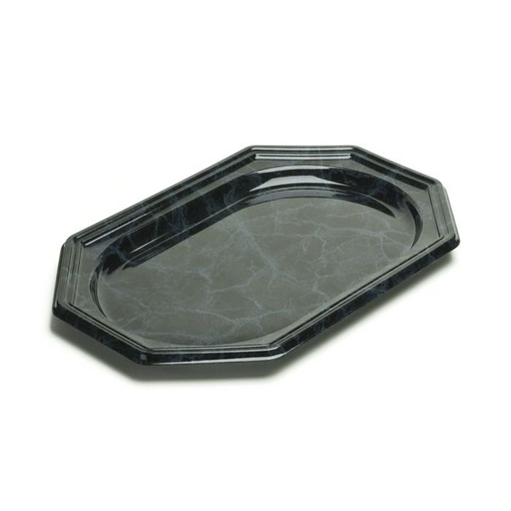 Plastic Platter Octogonal Shape Marble 55x38 cm (5 Units) 