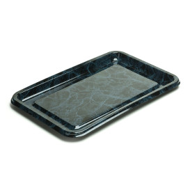 Plastic Platter Rectangular Shape Marble 55X37 cm (5 Units) 