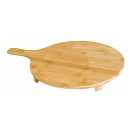 Bamboo Serving Platter with Handle Round shape Ø35x2,5cm (10 Units)