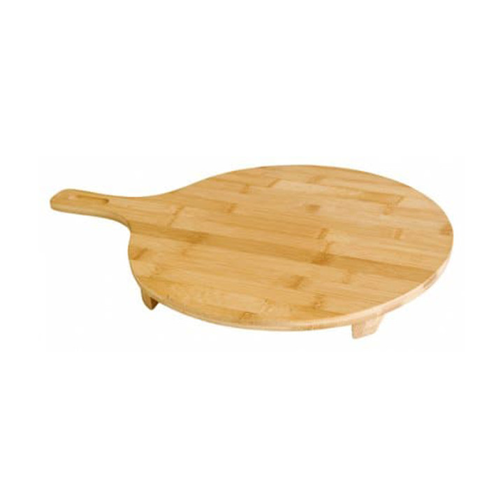 Bamboo Serving Platter with Handle Round shape Ø35x2,5cm (10 Units)