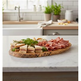 Wooden Serving Platter Oval shape 40,6x20,3x1,9cm (1 Unit) 