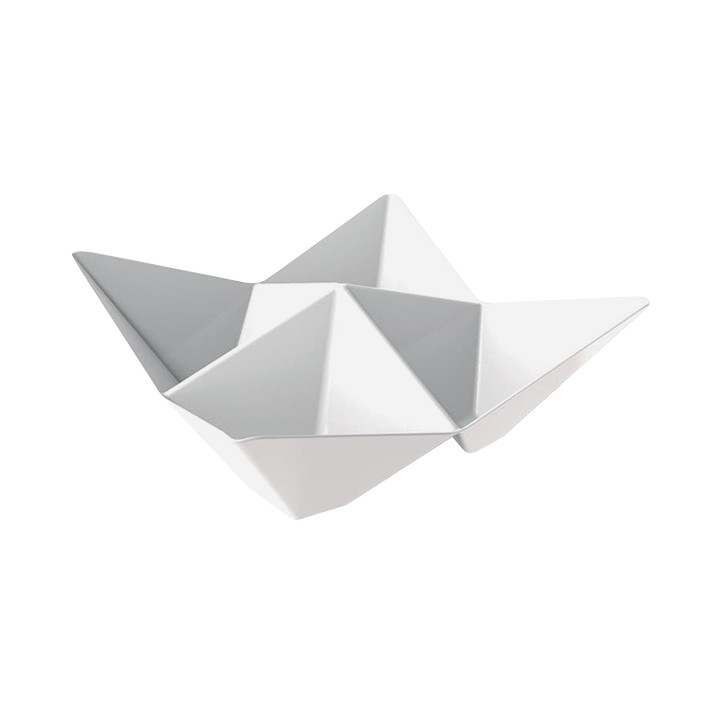 Tasting Plastic Bowl PS "Origami" White 10,3x10,3cm (500 Units)