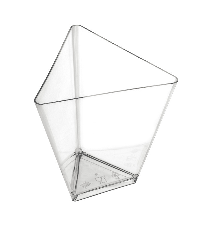 Tasting Plastic Bowl PS Triangle shape Clear 70 ml (25 Units) 