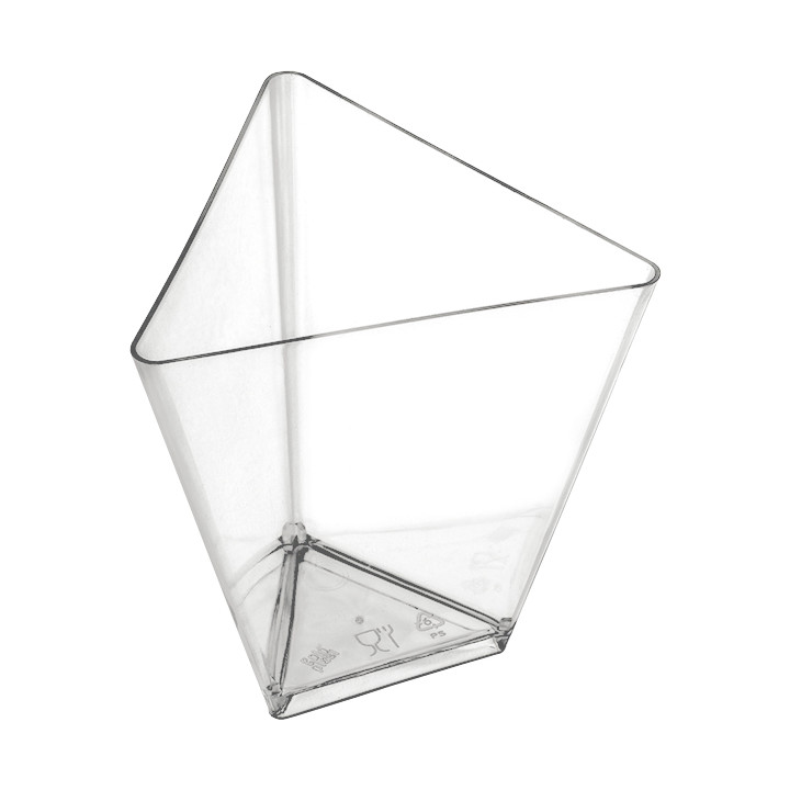 Tasting Plastic Bowl PS Triangle shape Clear 70 ml (25 Units) 