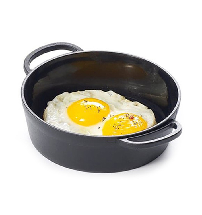 Serving Mini Paella Pan Tray PP Black 9cm (144 Units)