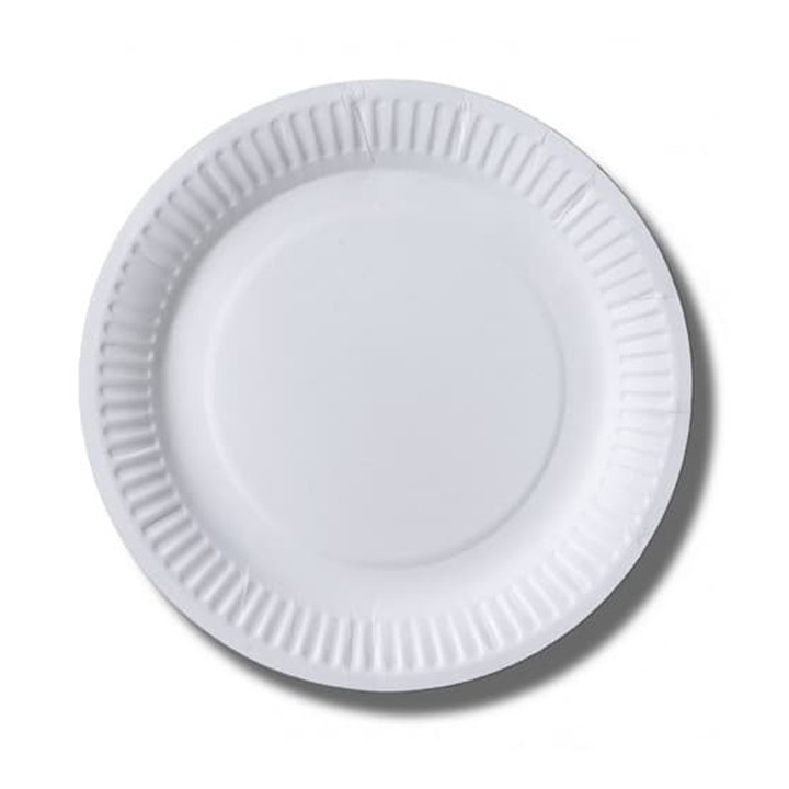 Paper Plate Biocoated White 18 cm (1000 Units)