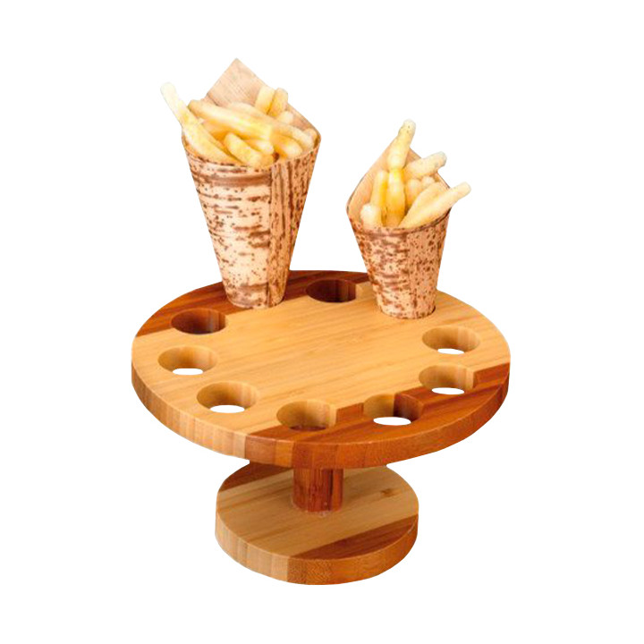 Bamboo Serving Cone Holder 10 slots (1 Unit) 