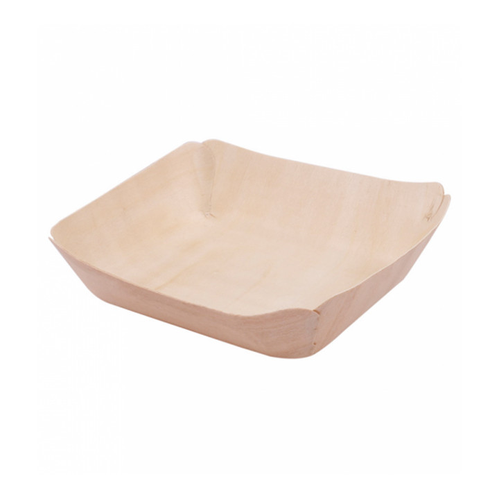 Wooden Plate Rectangular 13x12x3 cm (50 Units) 