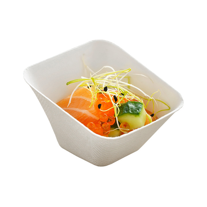 Sugarcane Mini Bowl Square Shape White 90ml (50 Units)