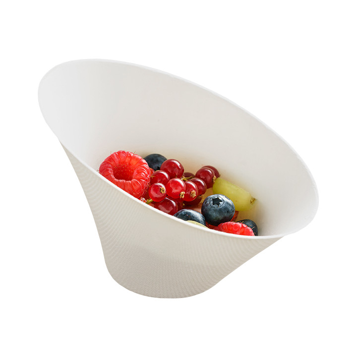 Sugarcane Mini Bowl Oval Shape White 300ml (50 Units)