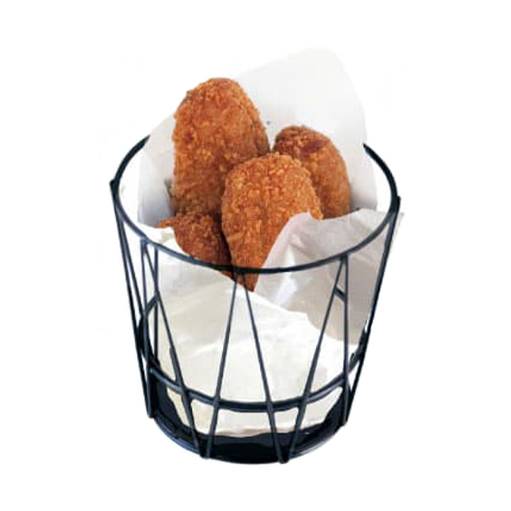 Basket Containers Steel Round Shape Black Ø11,5x11,5cm (24 Units)