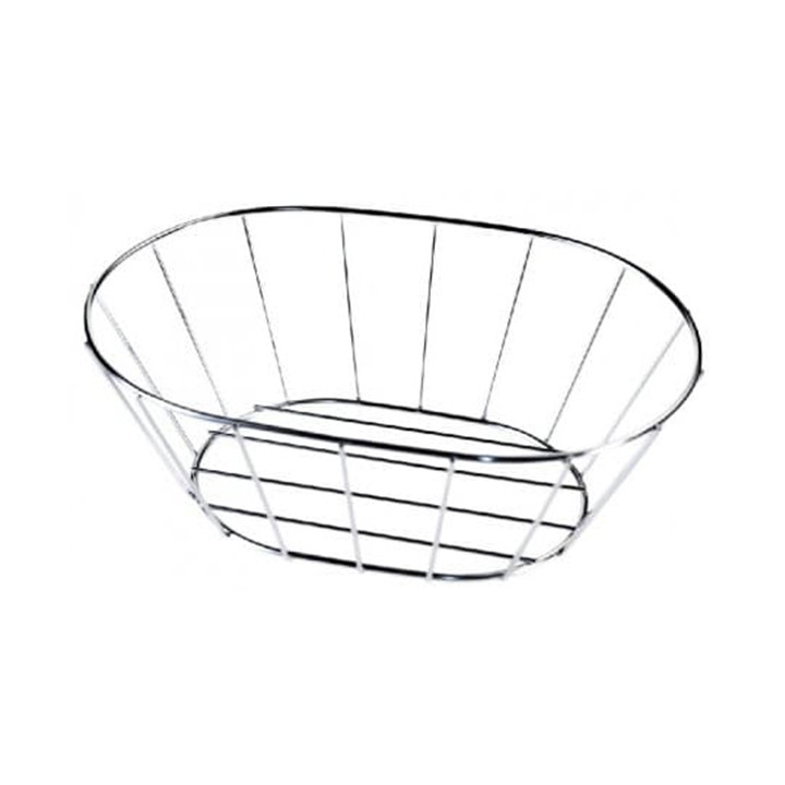 Basket Containers Steel Oval Shape Silver 21,6x14x7,6cm (24 Units)