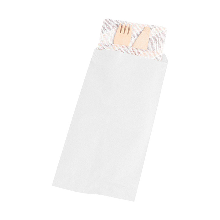 Paper Cutlery Envelopes White 11x24cm (125 Units)