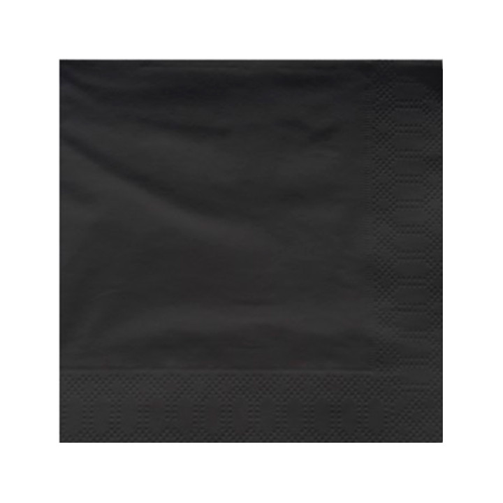 Paper Napkin Edging Black 25x25cm 2C (200 Units)