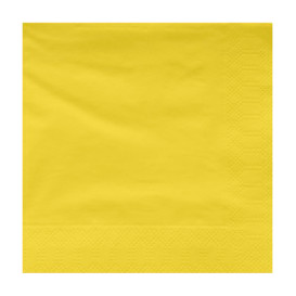 Paper Napkin Edging Yellow 25x25cm 2C (200 Units)