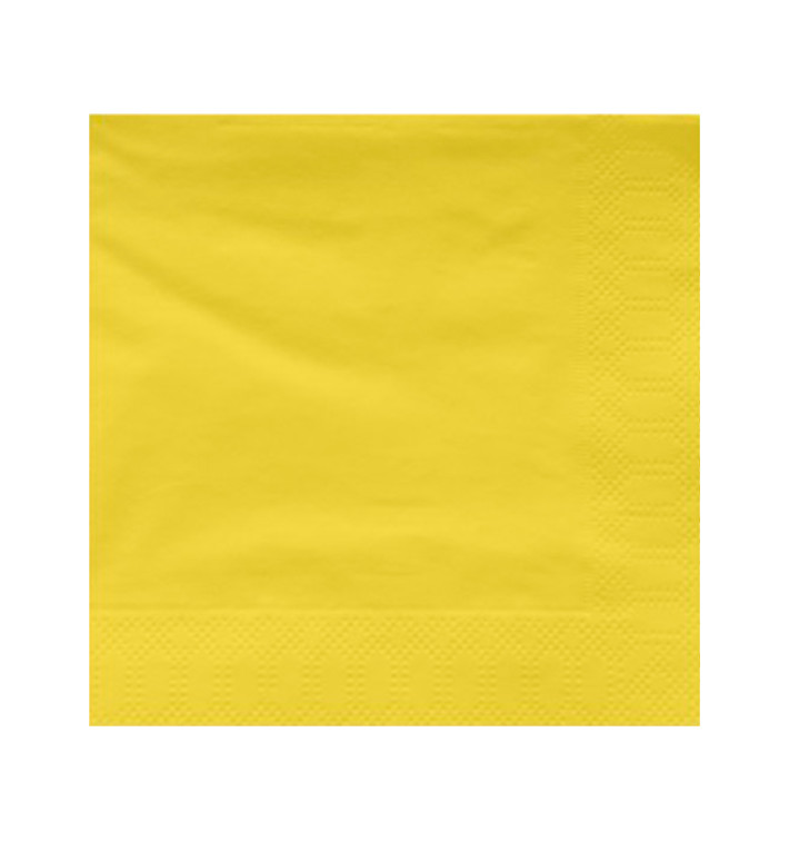 Paper Napkin Edging Yellow 25x25cm 2C (200 Units)