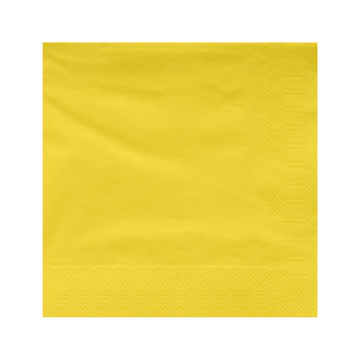Paper Napkin Edging Yellow 25x25cm 2C (200 Units)