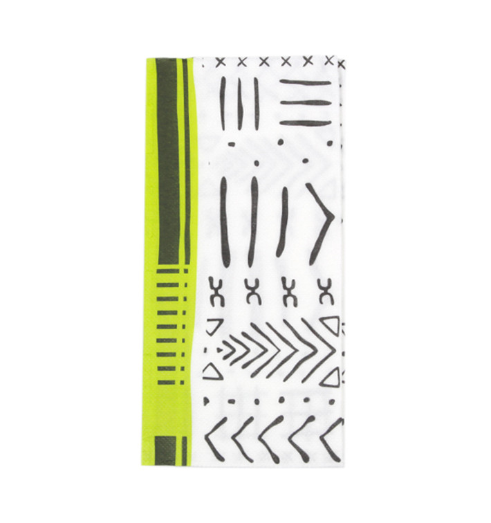 Paper Napkin Double Point "White Tribal"  1/8 40x40cm (30 Units) 